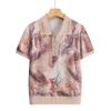 Blusa de verano con estampado de Lar de manga corta para madres, para señoras mayores de mediana edad y mayores, camisa informal con estampado de abuela, tamaño pequeño, dos