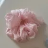 Goma para el pelo de malla coreana de alta gama con perlas, Lazo artístico de estilo perezoso, Cuerda simple grande para coleta de pelo para mujer