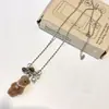 Collar Colgante de Oso de Peluche de Dibujos Animados Lindo para Mujer, Cadena Larga para Suéter de Otoño e Invierno, Accesorio para el Cuello de Diseño de Nicho