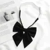 Gravata Borboleta Uniforme JK Penas Azul Marinho Vermelho Cor Sólida Estilo Japonês Feminino Estudante Gravata Borboleta Grande Novo Acessório Versátil Estilo Doce