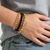 Juego de Joyería Transfronterizo con Corona Completa de Diamantes, Pulsera de Cadena con Cuentas, Juego de Tres Piezas Apilable, Moderno y Versátil, Accesorios de Mano de Alta Gama