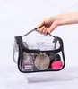 Bolsa de mano transparente de PVC más vendida, bolsa grande para almacenamiento de cosméticos, bolsa de maquillaje impermeable, se puede añadir logo, en stock