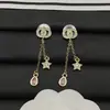 2026 Nuevo Estilo Chanel Gota de Agua Doble C Estrella de Cinco Puntas Conjunto Colgante de Collar Borla Collar de Plata Aretes Estilo Socialité