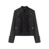 Para Comércio Exterior Transfronteiriço Europeu e Americano Roupas Femininas Aliexpress Nova Coleção Outono Inverno Roupas Femininas Botão Cadarço Retro Jaqueta Estilosa Versátil