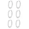 Pendientes de Acero Inoxidable Zhenping Pendientes Simples Elegantes de Acero de Titanio Pendientes de Alambre Redondo Pendientes Pulidos Pendientes Neutros Europeos y Americanos Pendientes de Aro