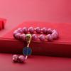 Pulsera de Porcelana Gris Yongxiang de Pekín con Pulsera Luna Blanca Flor de Cerezo Morado Regalo de Cumpleaños Yonghe para Hombres y Mujeres Adornos para Manos