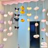 Decoración Colgante de Aire Hogar Dormitorio Cortina de Puerta Habitación Infantil Puerta Cortina Colgante Creativa Decoración de Pared Alto Valor de Color Sin Perforar