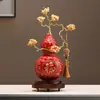 Nuevo adorno de calabaza estilo chino para sala de estar, mueble de TV y decoración de entrada, un regalo de inauguración para un jefe o una casa nueva