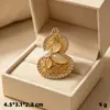Nova Broche Clássico de Luxo de Alto Padrão Estilo Chinês Vazado Cabacinha Pérola Pedra Olho de Gato, Joia de Liga Ecológica Mais Vendida