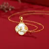 Tichia Fotos Reais S925 Prata Esterlina Colar de Sobrancelha para Mulheres Estilo Chinês Retrô Tendência Nacional Concha Trevo de Quatro Folhas Corrente de Clavícula