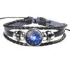 Suministro transfronterizo de pulsera de piel de vaca Zino 12 constelaciones pulsera de amantes de cuentas de una generación joyería Joker al por mayor