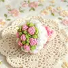 Produto Acabado de Crochê: Pingente Chaveiro Flor Rosa de Lã, Ornamento de Girassol, Presente para Meninas, Pequenos Artigos para Venda em Feira