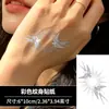 Pegatinas de tatuaje vintage de sol y golondrina en papel de aluminio plateado para muñeca, dorso de la mano y brazo, personalizadas, impermeables, de larga duración, estilo europeo y americano, para hombres y mujeres