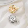 Fecho para Colar de Pérolas Cor Dourada 18K Flor de Concha Branca com Gotejamento de Óleo Fecho para Pulseira Colar Acessórios de Joias DIY