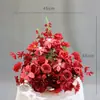 Boda Nueva Boda Auditorio Flecha Maceta Arte Floral Simulación Flor Colgante Camino de Flores Esquina de Flores Rojo Grande Utilería China