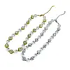 Qiaoen Joyería Cristal Blanco Natural Forma de Gota de Agua Acero Inoxidable Color Plateado Pulsera de Cristal Conservante del Color Directo del Fabricante