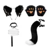Cosplay Orejas de Gato Aro para el Cabello Accesorios de Cola de Gato Hechos a Mano Lindo Gato Madre Animal Oreja Accesorios para el Cabello Accesorios de Cola de Animal Traje