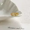 Novo Anel Pequeno de Cabacinha Retro Escovado Estilo Chinês com Design Único, Anel Aberto Ajustável em Ouro Areia para Boa Sorte
