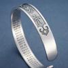 Pulseira de prata para casal feminina prata tailandesa 999 mantra de nove palavras Sutra do Coração pulseira de prata pura pulseira estilo étnico simples para namorado