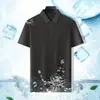 Camiseta de algodón mercerizado de manga corta para hombre, verano, nuevo top con solapa para jóvenes y mediana edad, polo liso casual, venta al por mayor