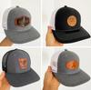 Patrón de Logo de Etiqueta Tejida de Cuero 5 Piezas 6 Piezas 7 Piezas Placa Ligera Gorra de Camionero Americana Gorra de Béisbol Personalización