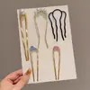 Pasador de Pelo en Forma de U con Perlas para Mujer, Pinza para Moño, Herramienta de Peinado, Pasador Fijo, Nuevo Estilo Chino, Accesorio de Cabello de Alta Gama
