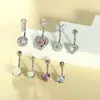 Conjunto de 8 peças de piercing de umbigo joia para piercing corporal e-commerce transfronteiriço cravejado de zircônia anel de umbigo em forma de coração fabricantes em estoque atacado