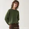 Suéter de punto de terciopelo con cuello redondo, corte raglán holgado, superventas europeo y americano transfronterizo para mujer, jersey casual simple
