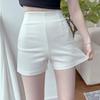 Shorts Pretos de Cintura Alta para Mulheres 2026 Novo Verão Slim-Fit Estilo Fino Versátil para Figuras Baixas, Shorts Casuais que Moldam o Quadril