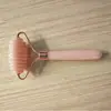 Rodillo Masajeador Facial de Cristal Rosa No Jade, Palo Especial de Masaje Facial Lifting en Forma de Corazón, Tabla Meridianal Gua Sha