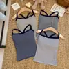 Camisola de Rayas Contrastantes Estilo Coreano Chaleco Pequeño para Mujer Verano Nicho Ajustado Corto Sexy Chica Caliente Hermoso Top Exterior