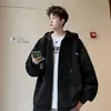 Moletom cardigã casual de malha solta para primavera masculina, jaqueta com zíper plus size para adolescentes e homens com sobrepeso