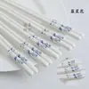 Cinco pares diez pares palillos de cerámica no son fáciles de moho para el hogar anti-moho anti-humedad antideslizantes de porcelana palillos palillos nuevos