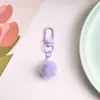Chaveiro de Pingente Criativo Fofo Bola de Pelúcia Acessório DIY com Anel de Conexão Giratório Decoração Versátil para Bolsa