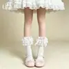 Calcetines Lolita Calcetines Marrones de Media Pantorrilla Estilo Femenino Calcetines Zhuji Lunares Lazo Calcetines Cortos Algodón Puro Verano Femenino Calcetines Lolita