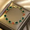 Pulsera de Cristal de Color Esmeralda Colorido Pulsera de Diseño Simple Nueva Moda para Niñas