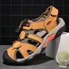 Sandalias de Verano para Hombre al Aire Libre de Dedo del Pie Sandalias de Playa para Rastrear Ríos de Cuero Transpirable Sandalias Transfronterizas de Amazon Talla Grande Casual de Cuero