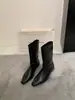 Botas de Montar Cuadradas de Tacón Alto Grueso para Mujer 2026 Otoño/Invierno Nuevas Botas Sencillas de Tacón Bajo para Ponerse por Encima de la Rodilla