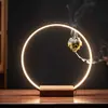 Nova decoração base de cerâmica Zen chinesa para fogão de pendurar madeira maciça decoração de casa sala de estar escritório entrada estudo anel de lâmpada
