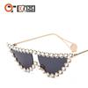 Nuevas Gafas de Sol de Moda Europeas y Americanas Ojo de Gato con Diamantes Gafas de Sol Metálicas Completamente con Diamantes Gafas de Sol Transfronterizas para Mujer 243
