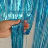 Cortina de Chuva de Seda Laser Colorida 3,3*6,6 pés Decoração de Cena de Teto para Festa de Aniversário Infantil Casamento Cortina de Porta com Franjas