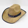 Chapéu Masculino com Proteção Solar, Aba de Bambu, Chapéu de Sol, Chapéu de Cowboy Ocidental, Chapéu de Palha Masculino para Primavera e Verão, Chapéu de Praia