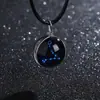 Gema del Tiempo Luminosa Collar 12 Constelaciones para Mujer Estilo Coreano Simple Estudiante Estilo Mori Fresco Cadena Clavícula Colgante de Vidrio