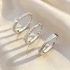 Anillo Estilo Ins Gota de Sol Juego de Tres Piezas de Joyería para Manos para Mujer Diseño de Nicho Anillos Apilables de Circonita de Alta Gama para Mujeres
