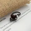 Anillo Abierto de Serpiente Negra Mate Estilo Gótico Oscuro Forma de Mariposa Corazón Espina Anillo de Dedo Índice Apilable Genial de Moda Nicho Unisex