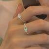 Anillo de plata de ley 925 con diseño de nicho de piedra lunar para mujer, anillo de dedo con diseño de tirador, sencillo, moderno, ligero, de lujo, elegante.