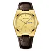 Reloj de Negocios Moderno Correa de Cuero Escala Simple Versátil Luminoso Alto Valor Moda Casual Reloj de Cuarzo para Hombres