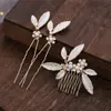 Joias Populares Transfronteiriças Pente de Cabelo Flor de Pérola Feito à Mão Conjunto de Grampos de Cabelo Acessórios de Cabelo para Noiva Vestido de Casamento Headdress Xiuhe