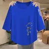 Roupas Casuais Femininas Primavera/Verão 2026 Camiseta Tendência Novo Estilo Solta Emagrecedora Versátil Estilosa Item Quente Simples Manga Três Quartos