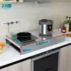 Estante para estufa de inducción de acero inoxidable, cubierta para estufa de gas doméstica, cubierta para estufa de gas, base para estufa, estante de almacenamiento de cocina